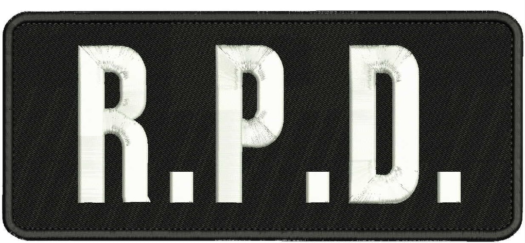 R.P.D. Embroidery Patch 10x4 Inches Hook Backing White Letters - Etsy