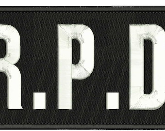 R.P.D. Embroidery Patch 10x4 inches Hook backing White letters