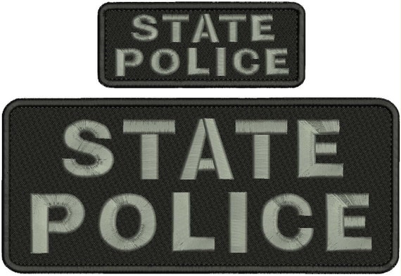 POLICE embroidery patches 4x10 hook on with grey lettering