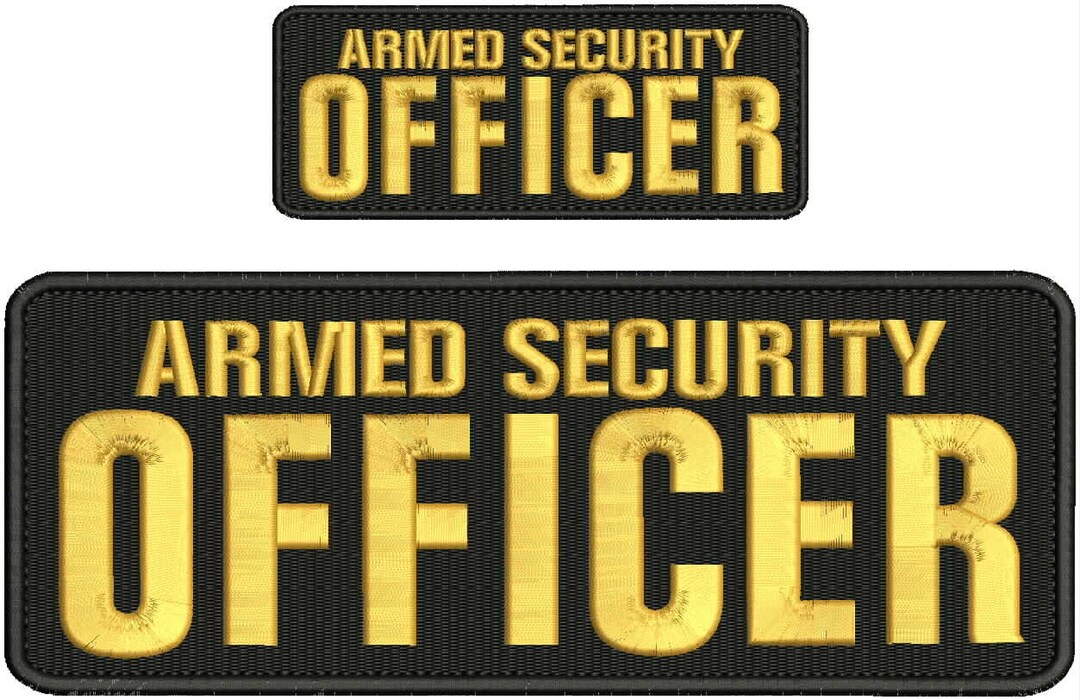 Armed Security OFFICER Embroidery Patch 4x10 and 2x5 Inches Hook ...