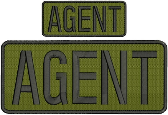 Detective embroidery patch 4x10 and 2x5 inches grey letters square Detective embroidery patch 4x10 and 2x5 inches grey letters square