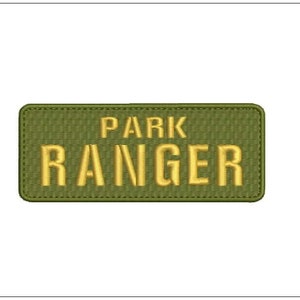 Park Ranger Embroidery Patch 2x5 inches Hook backing od green black