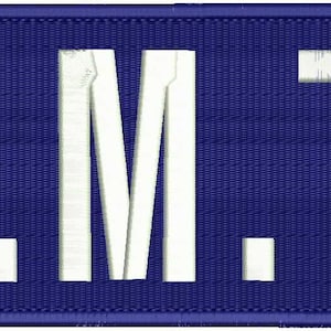 E.M.T Embroidery Patch 4x11 inches Hook backing white letters navy