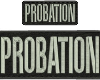 Detective embroidery patch 4x10 and 2x5 inches grey letters square Detective embroidery patch 4x10 and 2x5 inches grey letters square