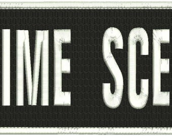 Crime Scene Embroidery Patch 10x4 inches Hook backing all white