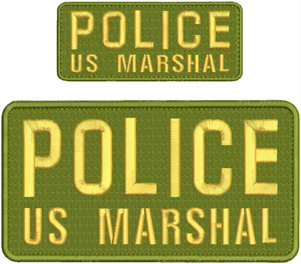 Police Federal Agent Embroidery Patch 4x10 and 3x9 Hook od Green