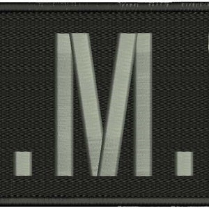 E.M.T Embroidery Patch 4x11 inches Hook backing grey letters