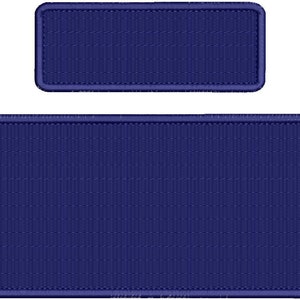 Parche de bordado en blanco 10x4 y 5x2 pulgadas Parte trasera de gancho todo azul marino