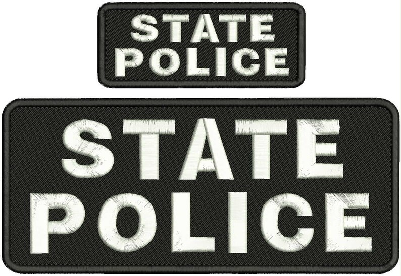 POLICE embroidery patches 4x10/" and 2x5 hook on back white letters