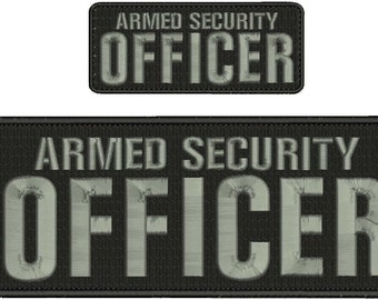 Detective embroidery patch 4x10 and 2x5 inches grey letters square Detective embroidery patch 4x10 and 2x5 inches grey letters square