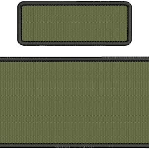 Blank Embroidery Patch 10x4 and 5x2 inches Hook backing od green/black thread