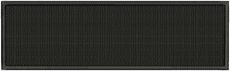 May include: A black rectangular patch with a textured surface.