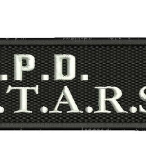 May include: Black embroidered patch with white text that reads "R.P.D. S.T.A.R.S."