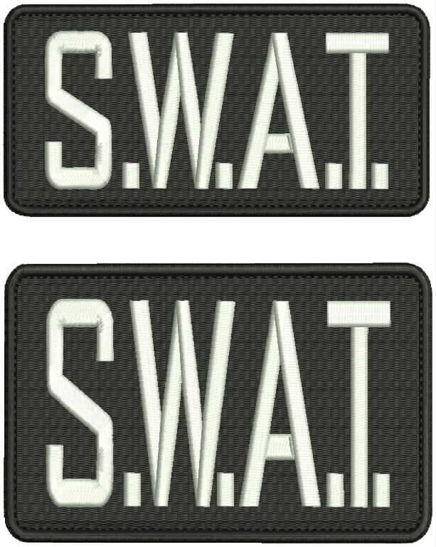 Police embroidery patch 4x6 hook ON BACK black and white 