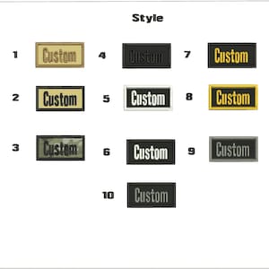 Custom Name Tapes Embroidery Patch 2x4 inches Hook backing Square/Rounded Corners