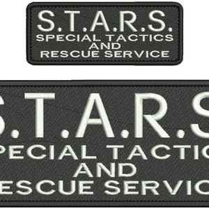 Special Tactics and Rescue Service Embroidery Patch 10x4 and 5x2 inches Hook backing White letters