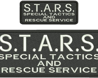 Special Tactics and Rescue Service Stickerei Patch 10x4 und 5x2 Zoll Hakenrücken Weiße Buchstaben