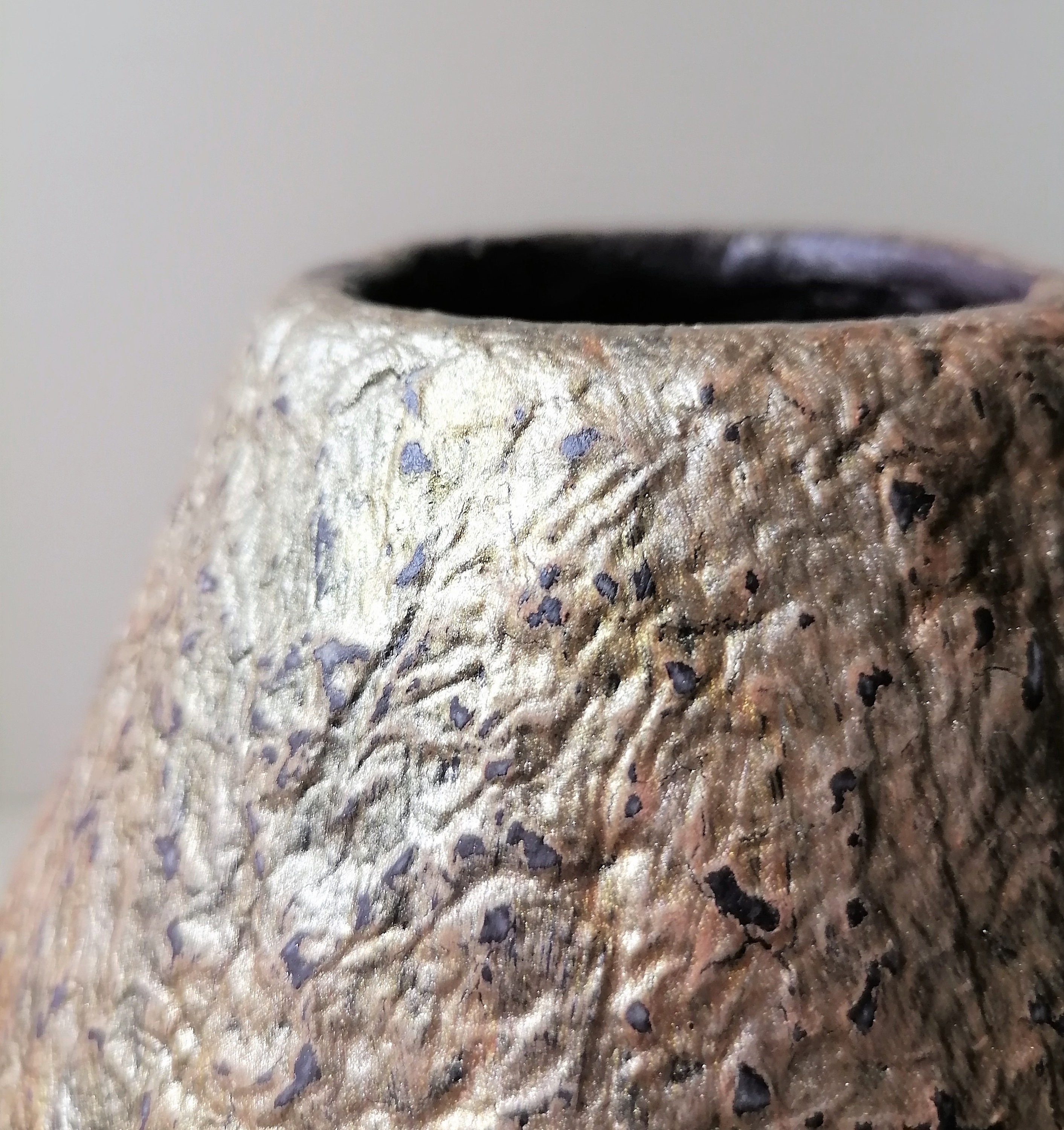 Decorative Vintage Style Paper Pulp Vase in Cracked Old Gold - Etsy