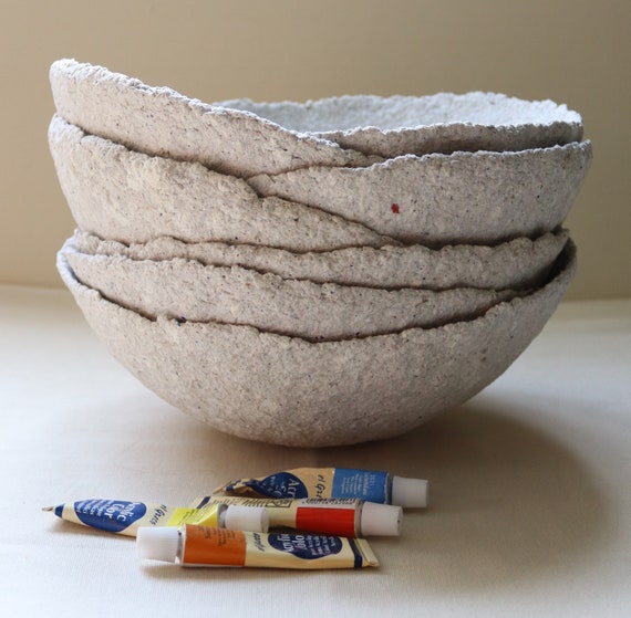 Paper Mache Bowls for Painting. Set of 7 Pcs. Unique Artwork