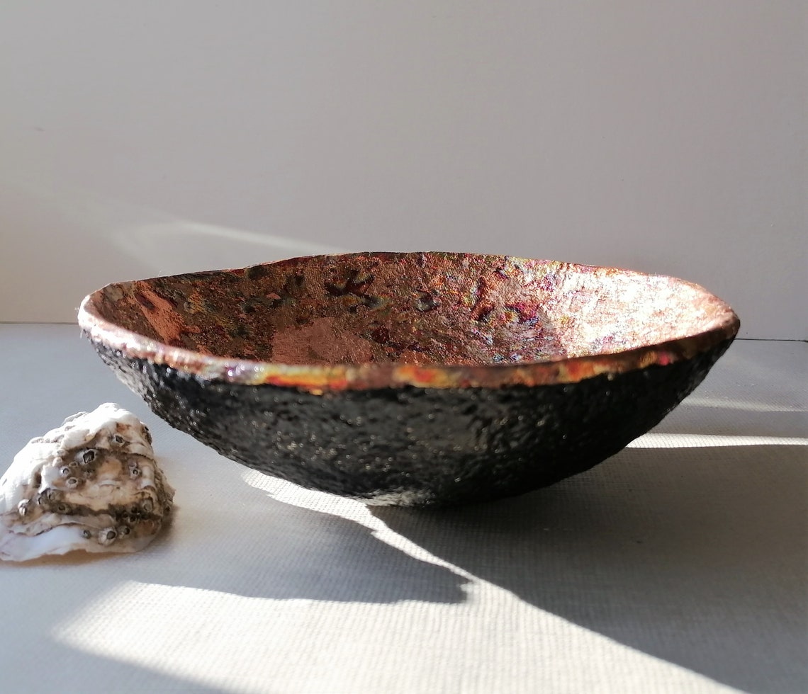 Copper Color Paper Mache Vessel. Unique Paper Pulp Jewelry Etsy