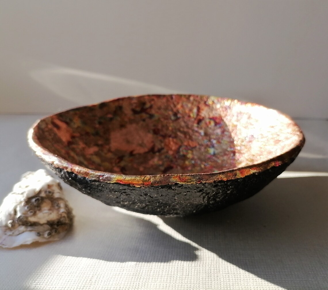 Copper Color Paper Mache Vessel. Unique Paper Pulp Jewelry Etsy