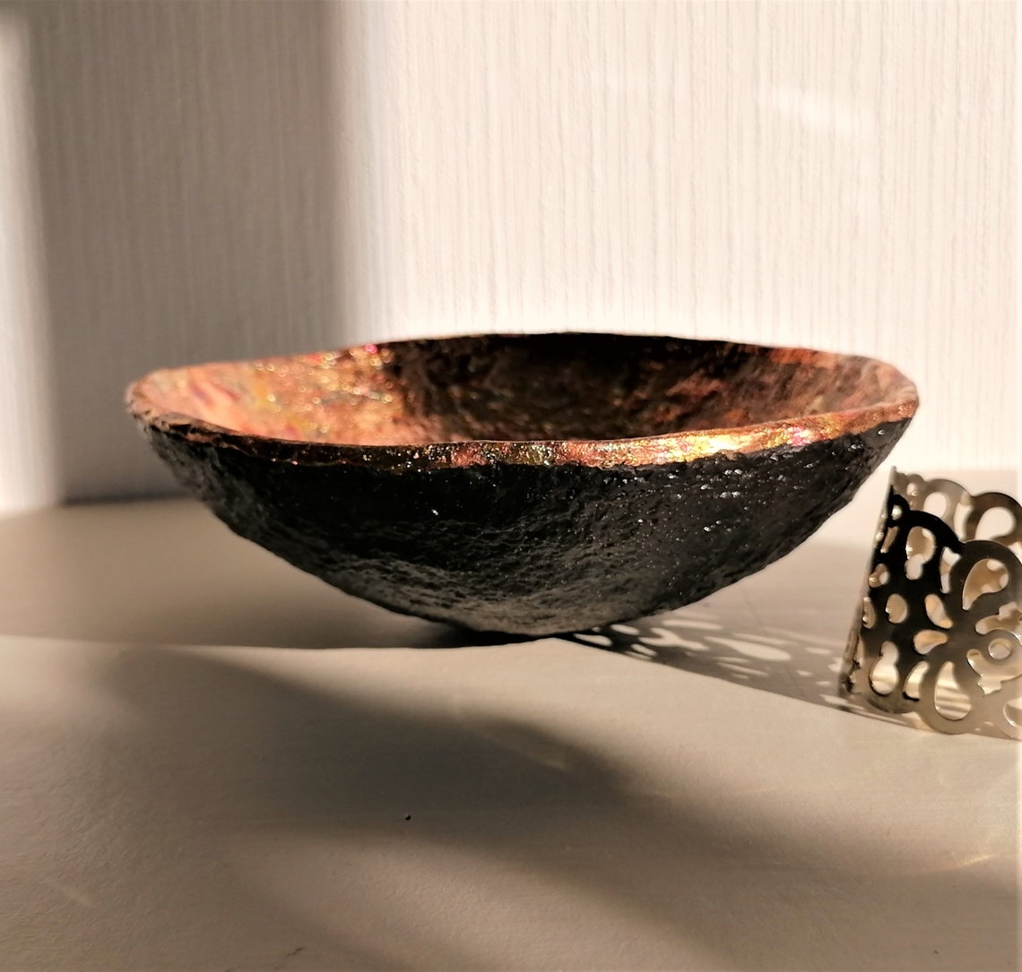 Copper Color Paper Mache Vessel. Unique Paper Pulp Jewelry Etsy