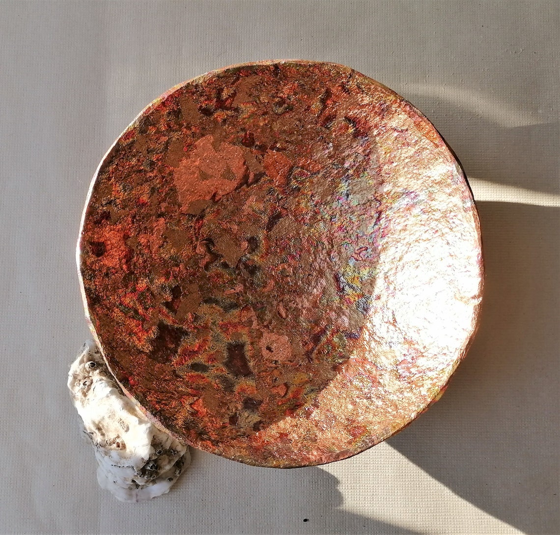 Copper Color Paper Mache Vessel. Unique Paper Pulp Jewelry Etsy