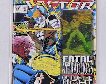 Marvel X-Factor #92 Anniversary Issue Fatal Attractions Comic Book 1993 with Gambit holo card