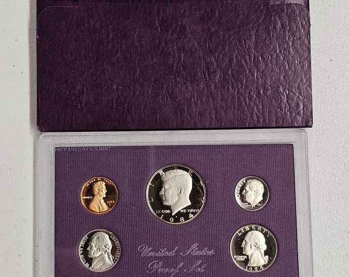 1984 S Proof Set 5 coins Included Original Mint Packaging