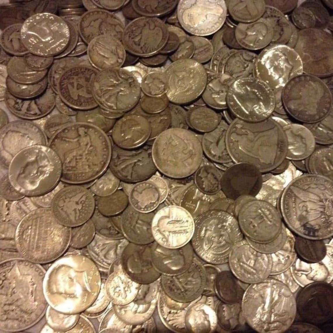 90% Silver Coins 1 Face Value - Mixed Coins Average Circulated ...