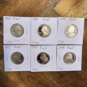 Silver Proof Washington Quarters 1932 - 1998 Pick Your Year