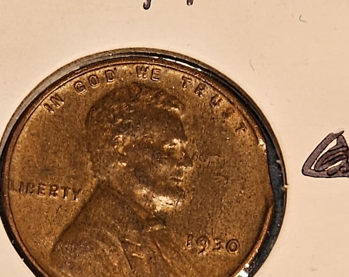 Rare Error Clipped 1930 Wheat Cent
