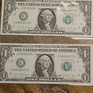 Uncirculated 1988 A Series One Dollar Green Seal Note