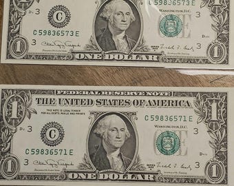 Uncirculated 1988 A Series One Dollar Green Seal Note