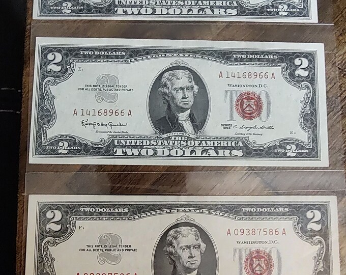 One 1963 Series Two Dollar Red Note Nicely Circulated - Etsy