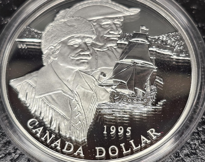 1995 Canada Proof Silver Dollar .925 Hudson’s Bay Company 325th Anniversary OGP Coin