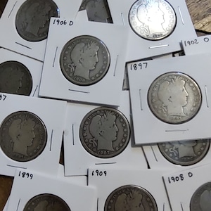 Barber Silver Half Dollars 1892-1915 Pick Your Date