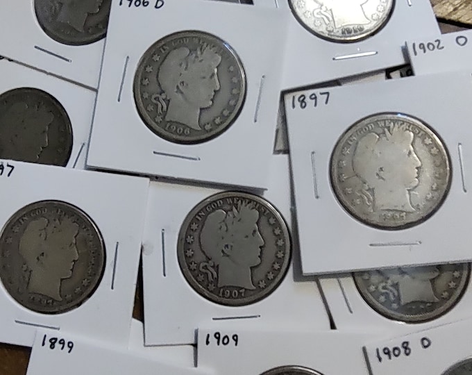 Barber Silver Half Dollars 1892-1915 Pick Your Date