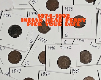 1 Indian Head Cent 1874-1892 Pick Your Date And Grade