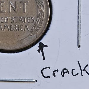 1955 S Die Crack Reverse Wheat Penny Error Coin