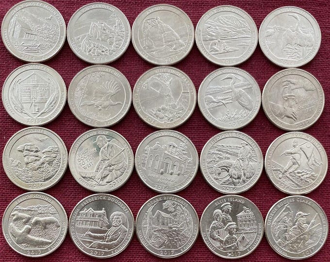 Uncirculated America The Beautiful Quarter Coin 2016-2021 pick your date and Park and Mint