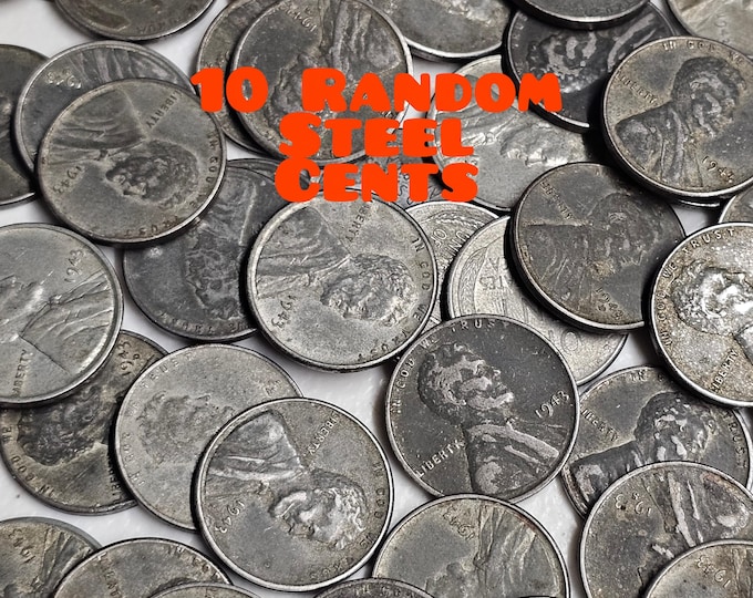 10 Random Vintage 1943 Steel Lincoln wheat Cents / pennies