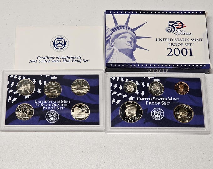 2001 S Proof Set 10 coins Included Original Mint Packaging