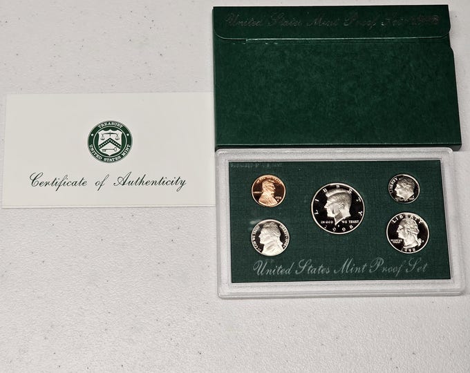 1998 S Proof Set 5 coins Included Original Mint Packaging