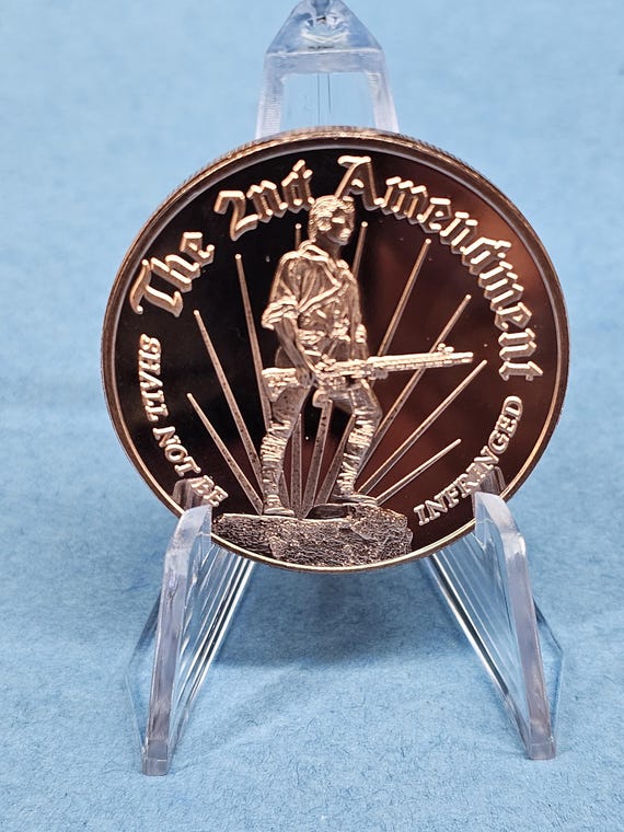 1 oz. Copper 2nd Amendment round .999 fine copper art bullion