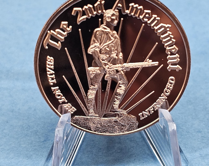 1 oz. Copper 2nd Amendment round .999 fine copper art bullion