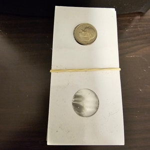 One Hundred (100) Dime Size 2X2 Cardboard/Mylar Coin Holders Flips