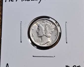 About Uncirculated 1927 Silver Mercury Dime