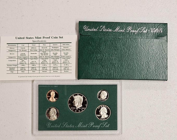 1995 S Proof Set 5 coins Included Original Mint Packaging