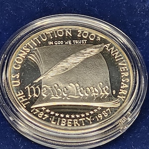 Moneta commemorativa in argento Proof del 1987 S della Costituzione degli Stati Uniti, noi il popolo